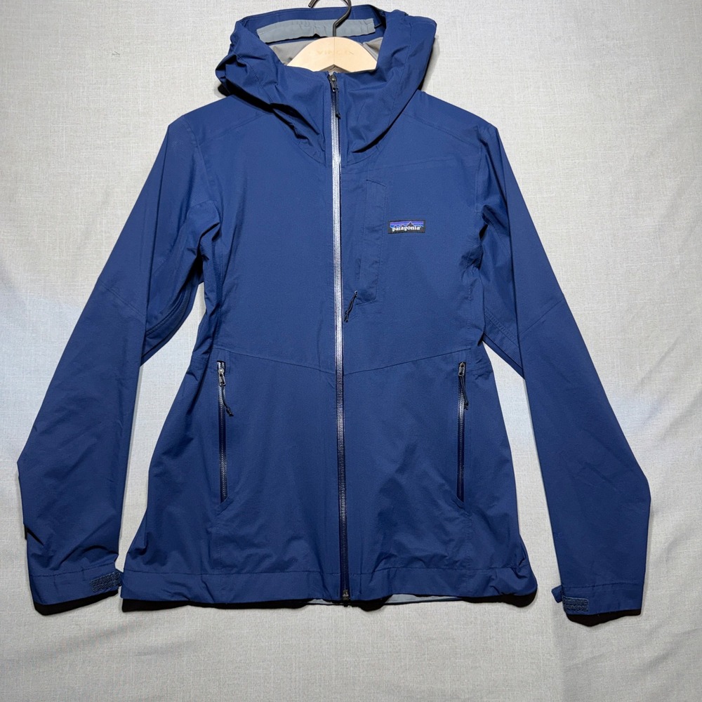 Patagonia Rainshadow Jacket Women Small Blue LS 84811 H2No Stretch Outdoor
